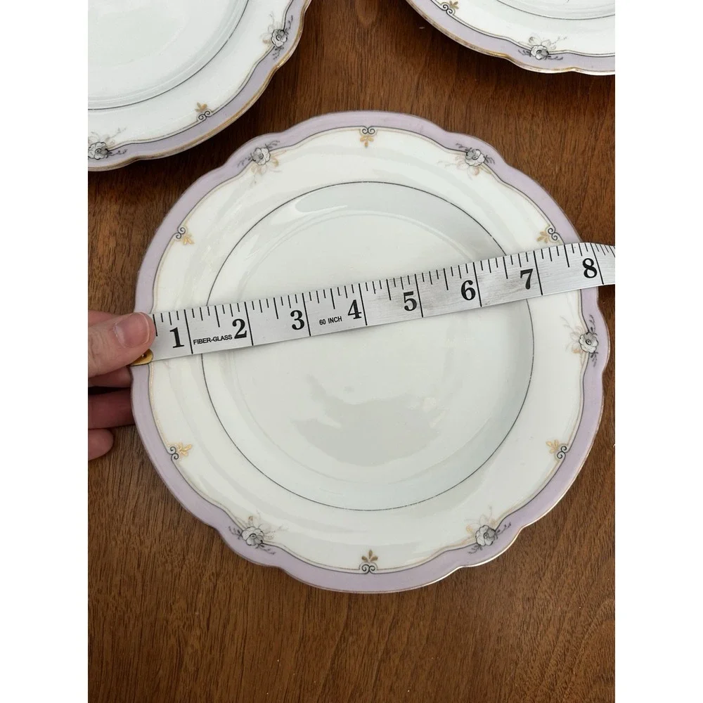 Beautiful Lot Of 3 Vintage Decorative China Plates Floral Lavender‎ Use Display